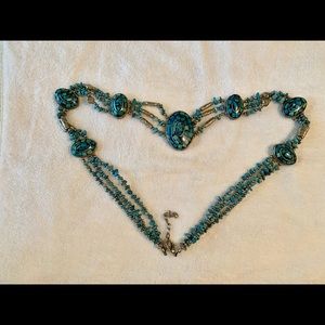 Turquoise and Silver beaded belt